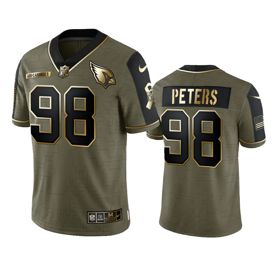 Cardinals Olive Gold Corey Peters Limited Jersey 2021 Salute To Service
