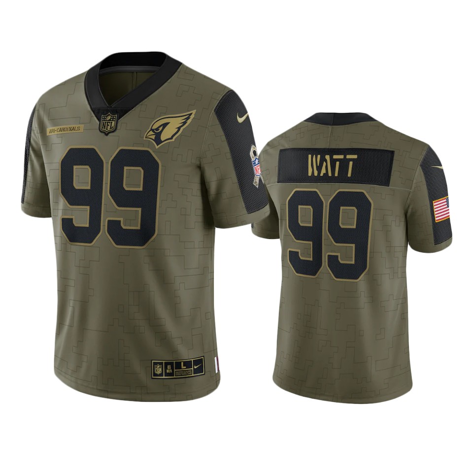 Cardinals Olive J.J. Watt Limited Jersey 2021 Salute To Service
