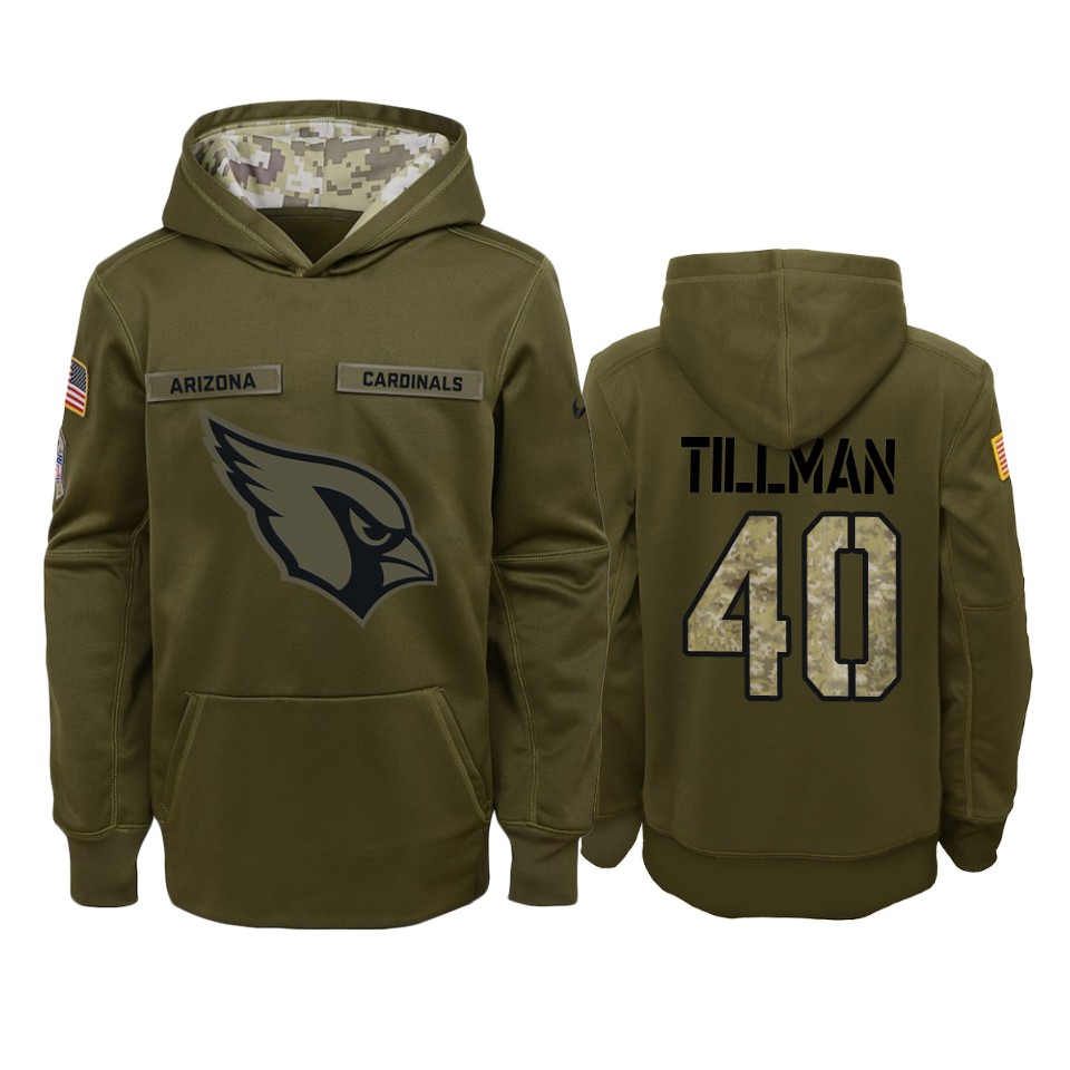 Cardinals Olive Pat Tillman 2018 Salute To Service Hoodie Youth