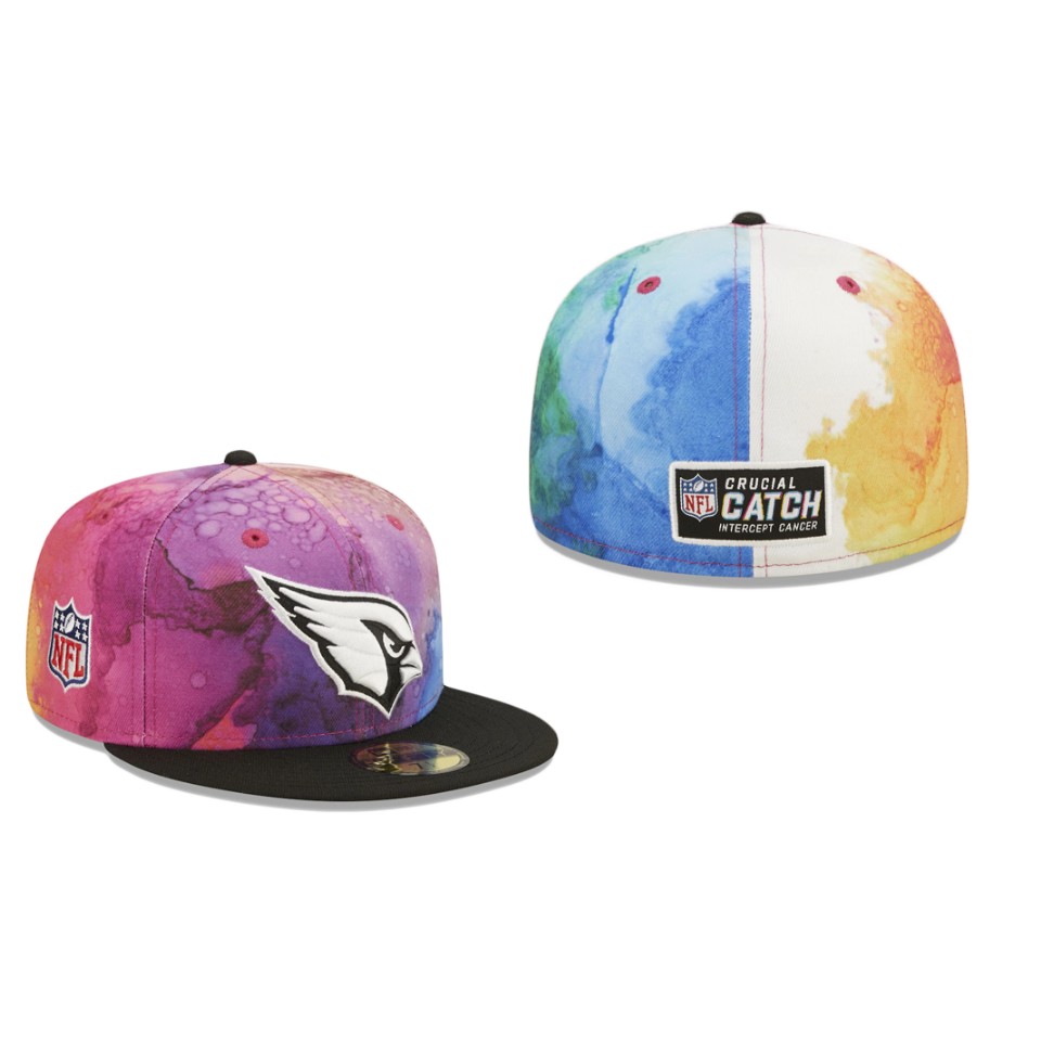 Cardinals Pink Black 2022 NFL Crucial Catch 59FIFTY Fitted Hat