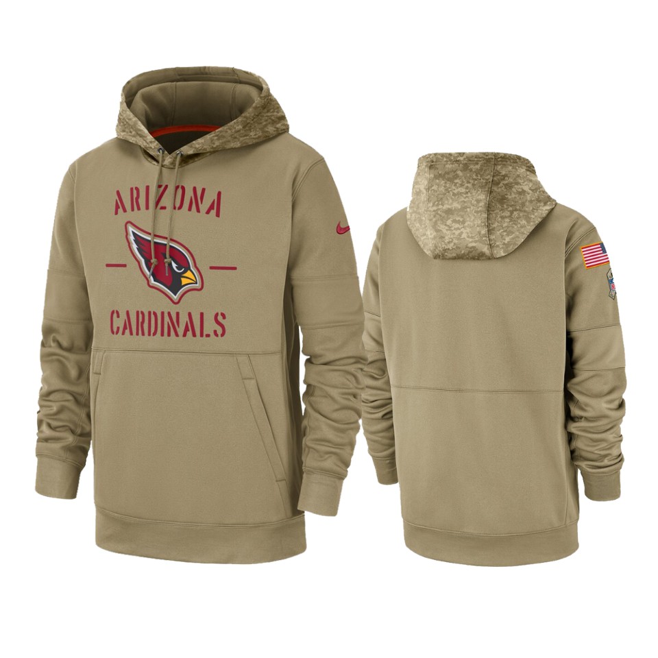 Cardinals Tan 2019 Salute to Service Sideline Therma Hoodie