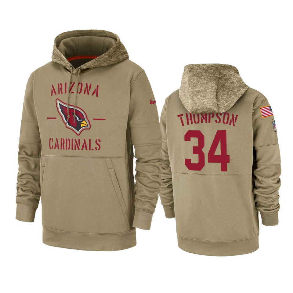 Cardinals Tan Jalen Thompson 2019 Salute to Service Sideline Therma Hoodie