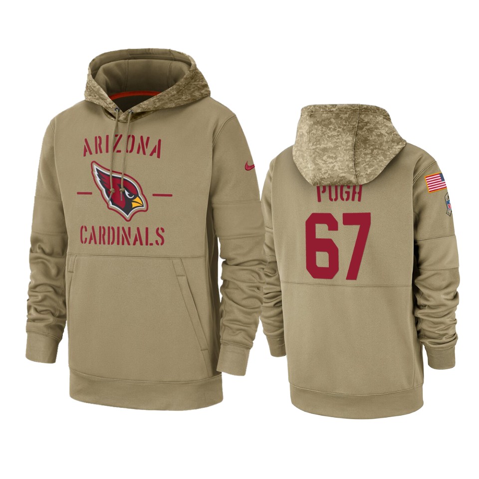 Cardinals Tan Justin Pugh 2019 Salute to Service Sideline Therma Hoodie