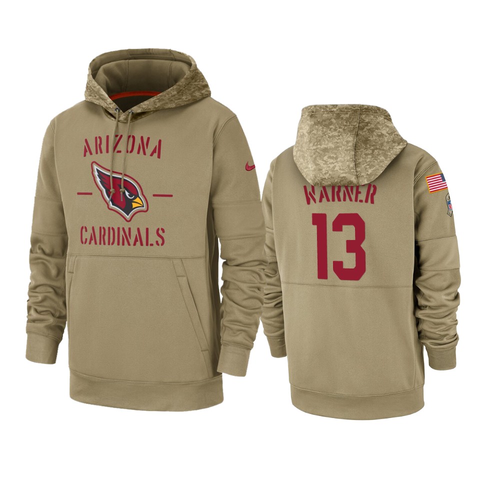 Cardinals Tan Kurt Warner 2019 Salute to Service Sideline Therma Hoodie