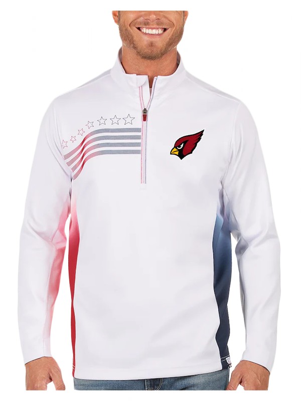 Cardinals White Navy Liberty Quarter-Zip Pullover Jacket