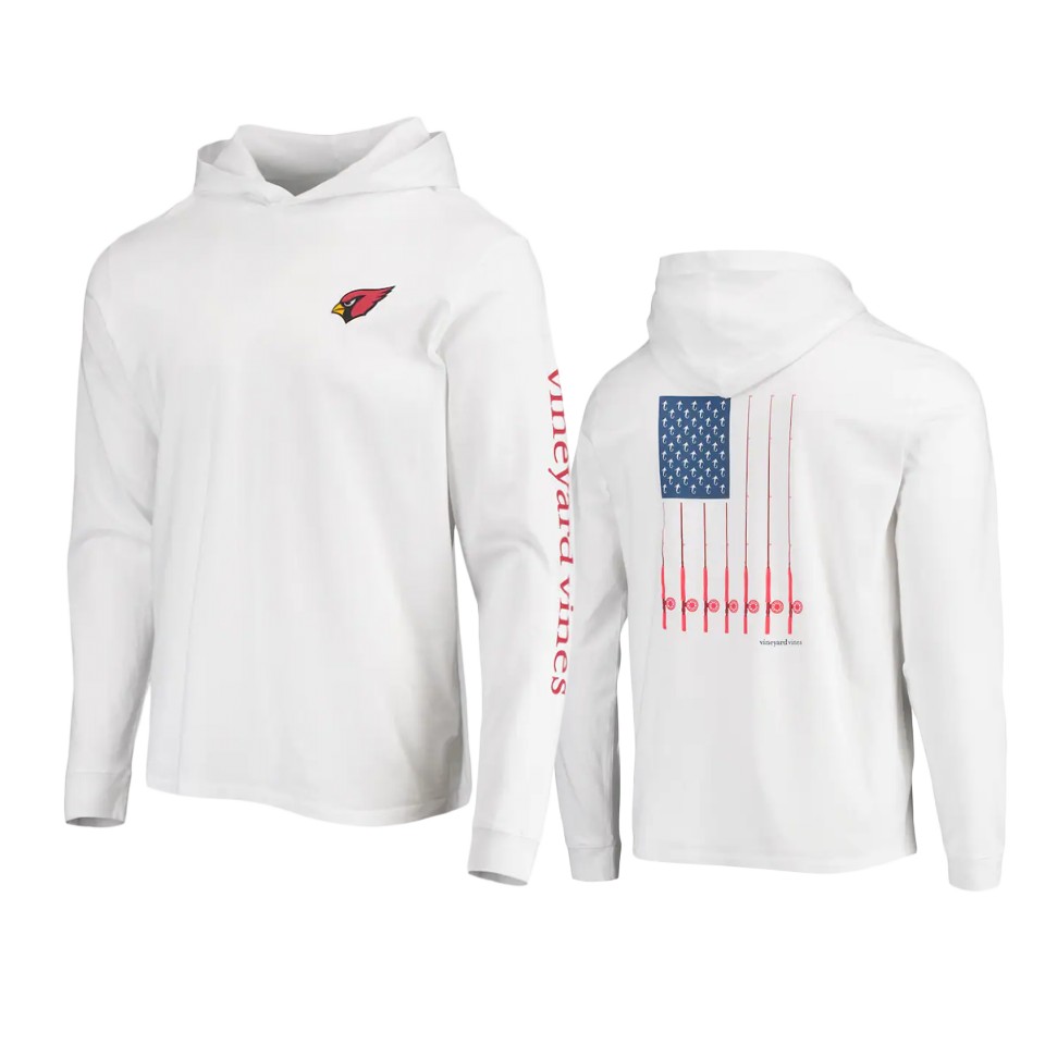 Cardinals White Vineyard Vines Hoodie Long Sleeve T-Shirt