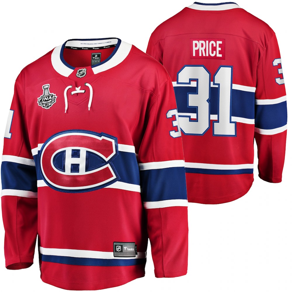 Carey Price Canadiens 2021 Stanley Cup Final Red Jersey Home
