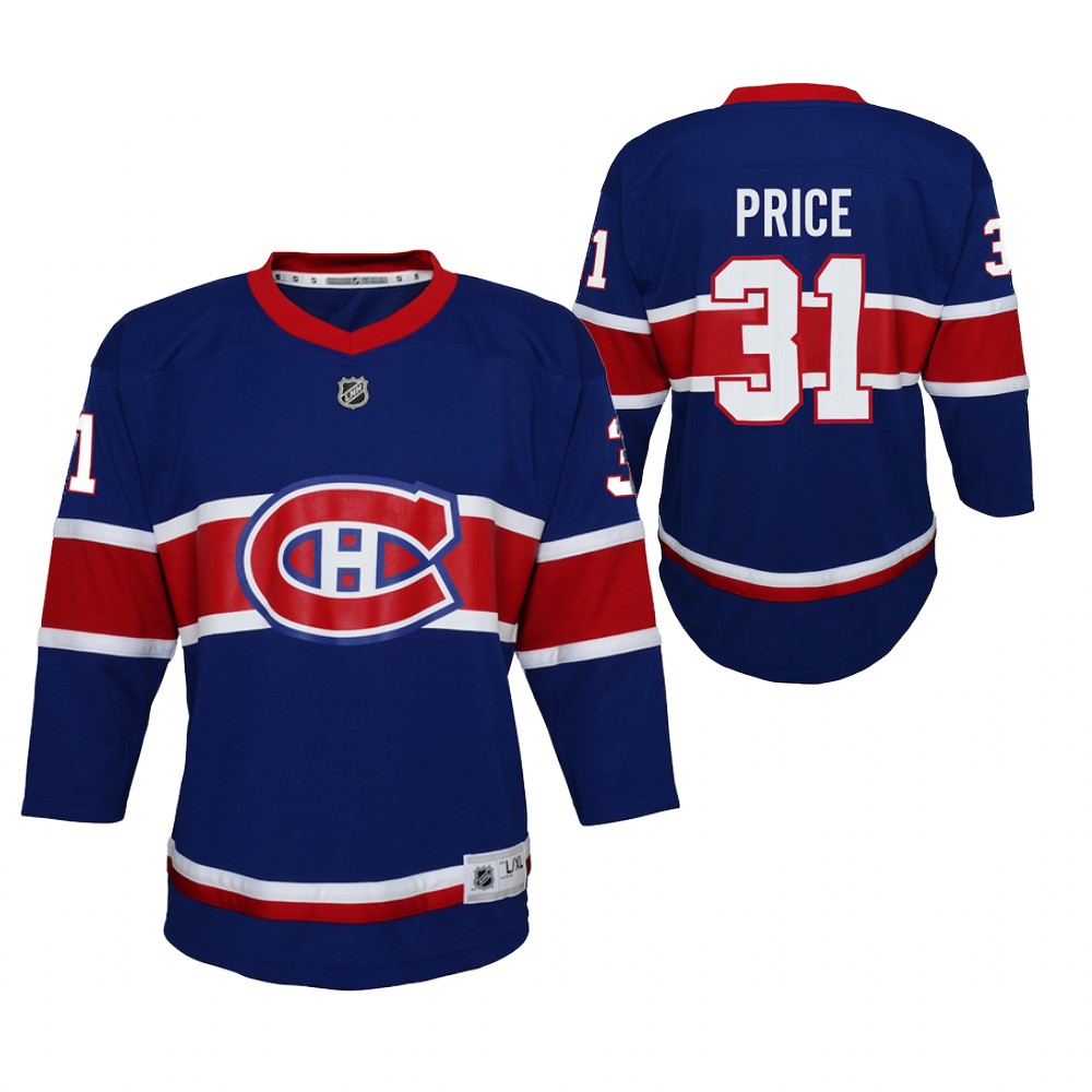Carey Price Montreal Canadiens 2021 Reverse Retro Royal Youth Jersey Special Edition Stitched