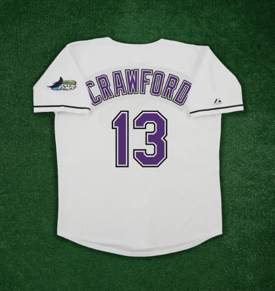 Carl Crawford 1999 Tampa Bay Devil Rays Men's Home White Throwback Jersey