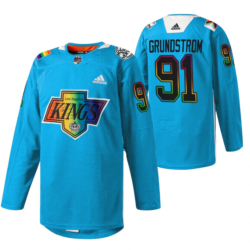 Carl Grundstrom Kings Pride Night Jersey Blue Warm-Up