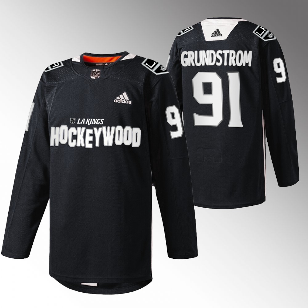 Carl Grundstrom LA Kings Hockey Wood Black Warm-Up Jersey
