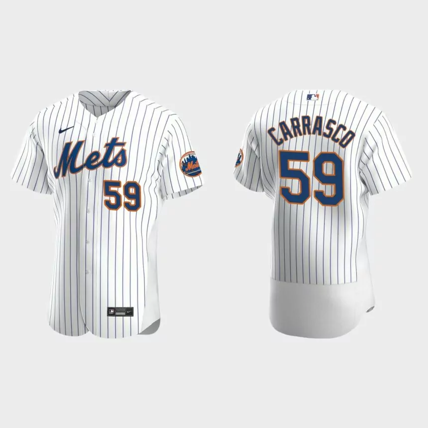 Carlos Carrasco #59 New York Mets Authentic Home Jersey – White