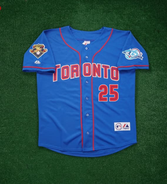 Carlos Delgado 2001 Toronto Blue Jays  25th Anniversary Home jersey