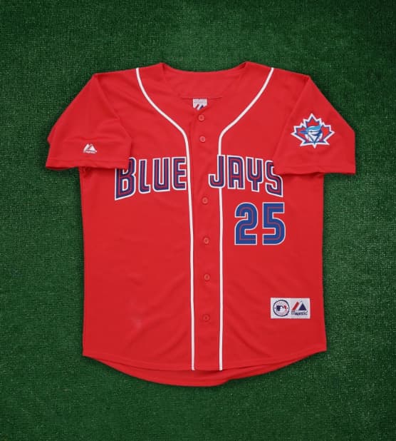 Carlos Delgado 2001 Toronto Blue Jays 25th Anniversary Home   jersey