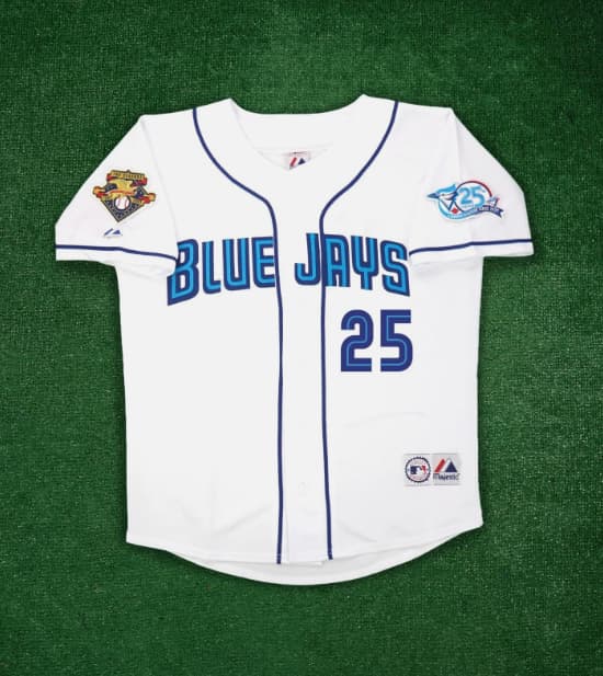 Carlos Delgado 2001 Toronto Blue Jays 25th Anniversary Home jersey