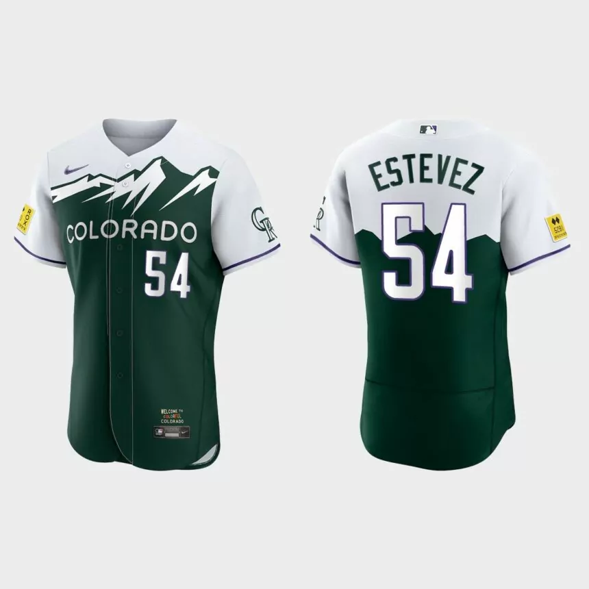 Carlos Estevez Colorado Rockies 2022 City Connect Authentic Jersey – Green