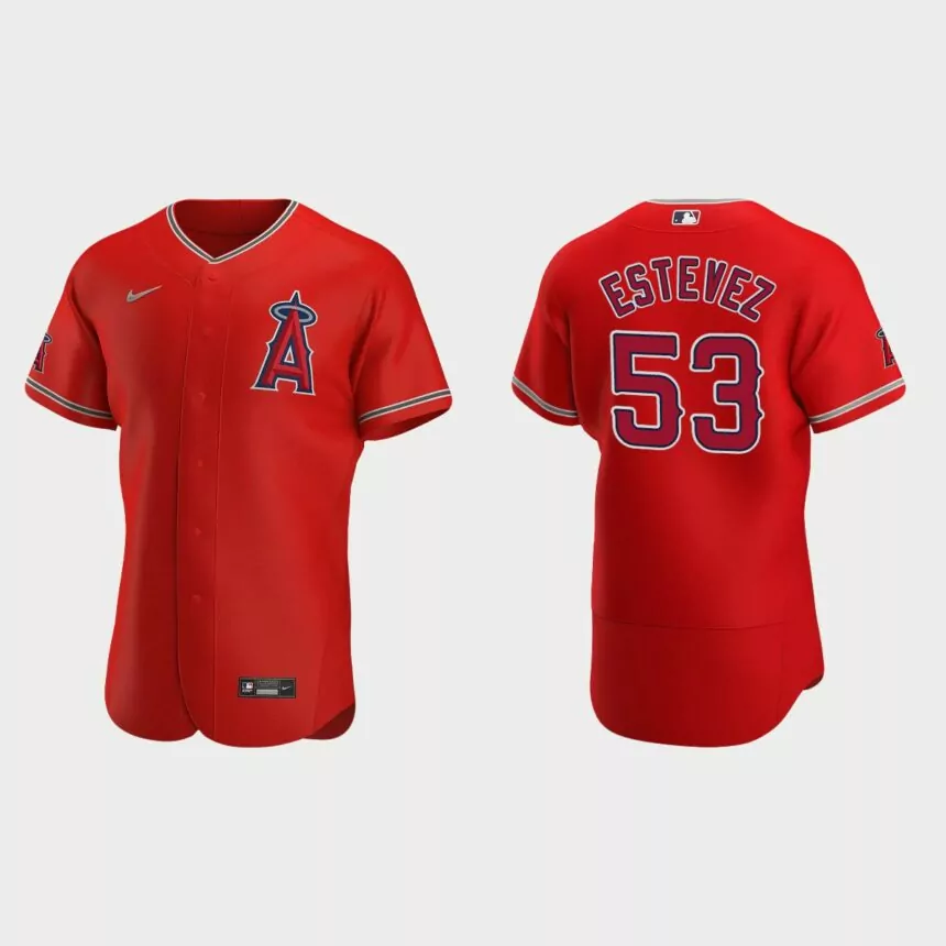 Carlos Estevez Los Angeles Angels Authentic Alternate Jersey – Red