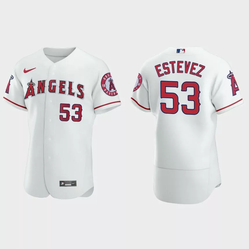 Carlos Estevez Los Angeles Angels Authentic Home Jersey – White