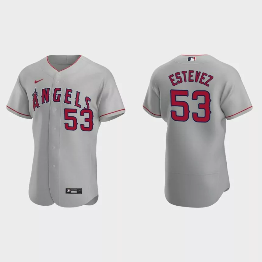Carlos Estevez Los Angeles Angels Authentic Road Jersey – Gray