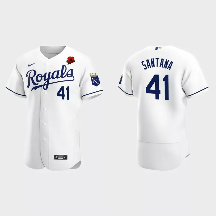 Carlos Santana Kansas City Royals 2021 Memorial Day Authentic Jersey – White