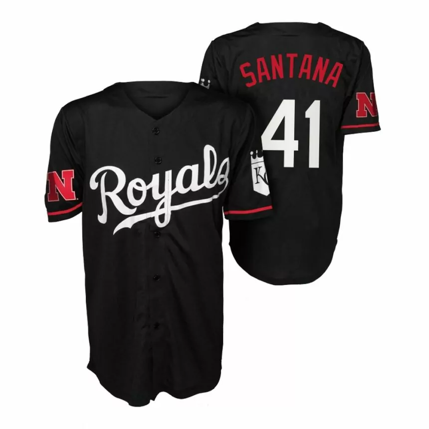 Carlos Santana Kansas City Royals Huskers Night Jersey – Black