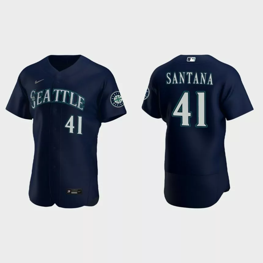 Carlos Santana Seattle Mariners Authentic Jersey – Navy