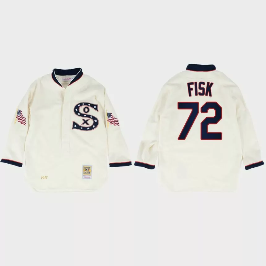 Carlton Fisk Chicago White Sox 1917 Authentic Jersey – White