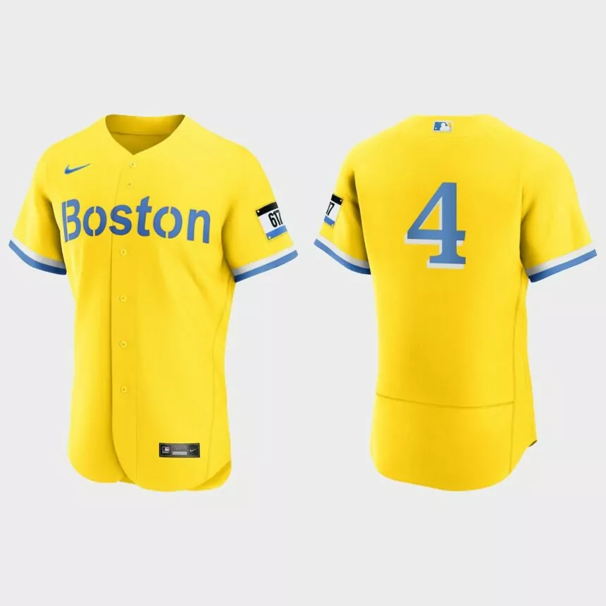 Carney Lansford Boston Red Sox 2021 City Connect Authentic Jersey – Gold Light Blue
