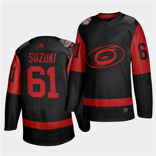 Carolina Hurricanes #61 Ryan Suzuki Black Men's 2021 Stadium Series Outdoor Game Jersey