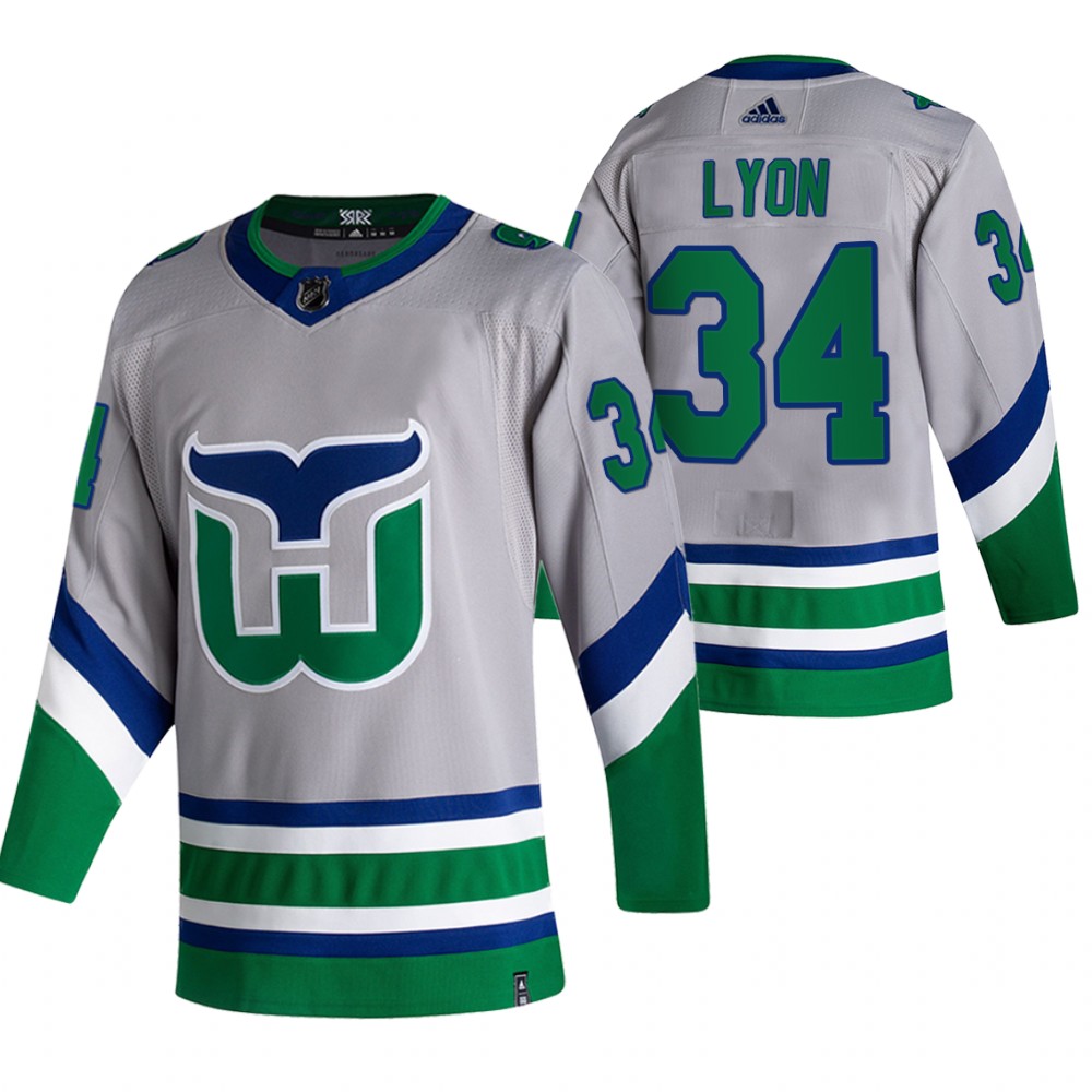 Carolina Hurricanes Alex Lyon Gray 2021 Reverse Retro Special Edition Jersey