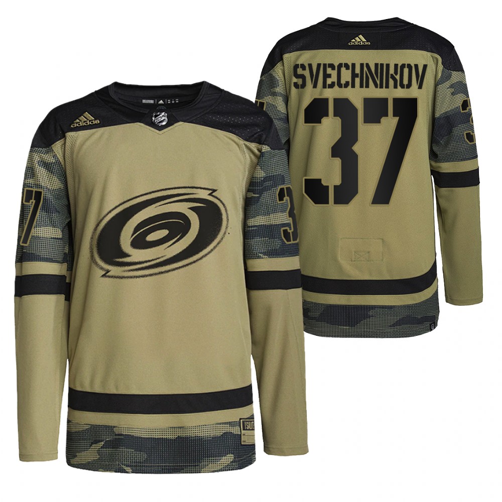 Carolina Hurricanes Andrei Svechnikov Camo Military Appreciation Practice Jersey