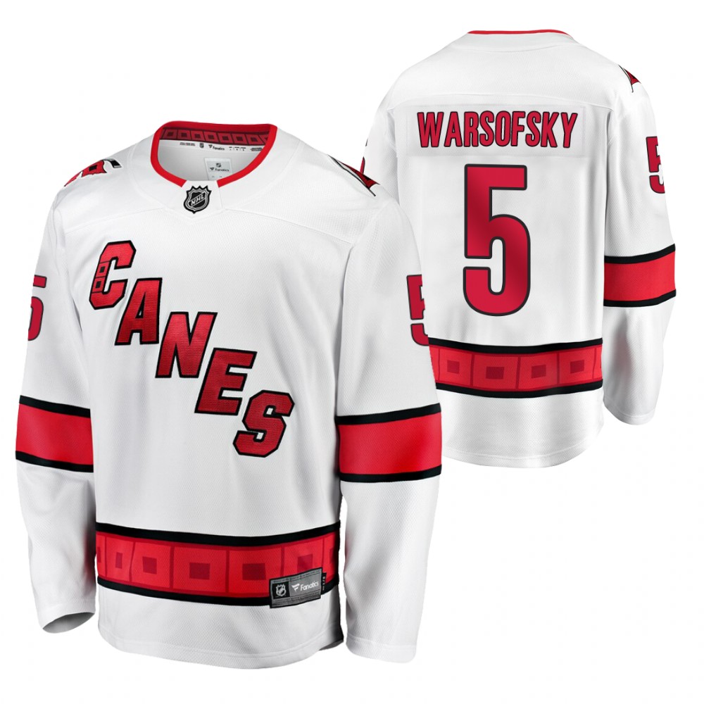 Carolina Hurricanes David Warsofsky White Away Breakaway Player Jersey