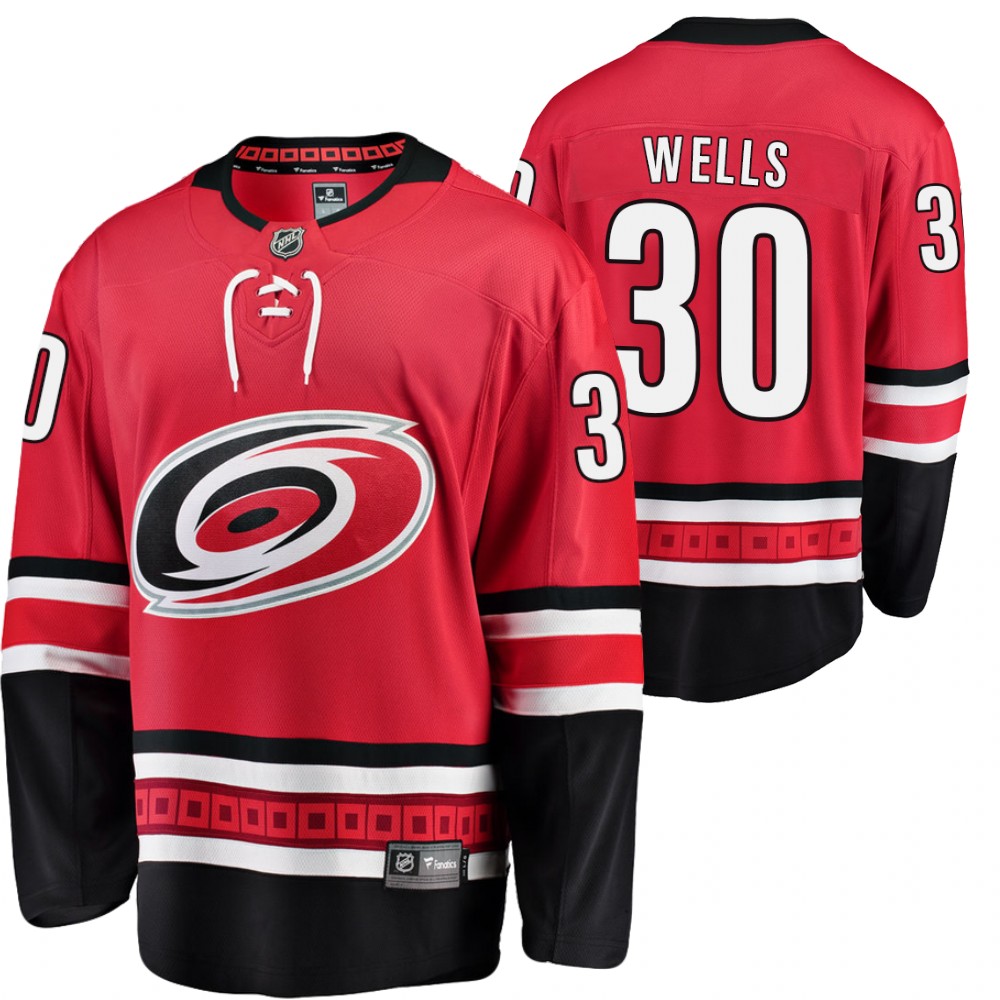 Carolina Hurricanes Dylan Wells Red Home 2021 Jersey