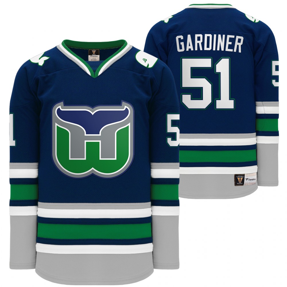 Carolina Hurricanes Hartford Heritage Whalers Night Jake Gardiner Throwback Navy Jersey