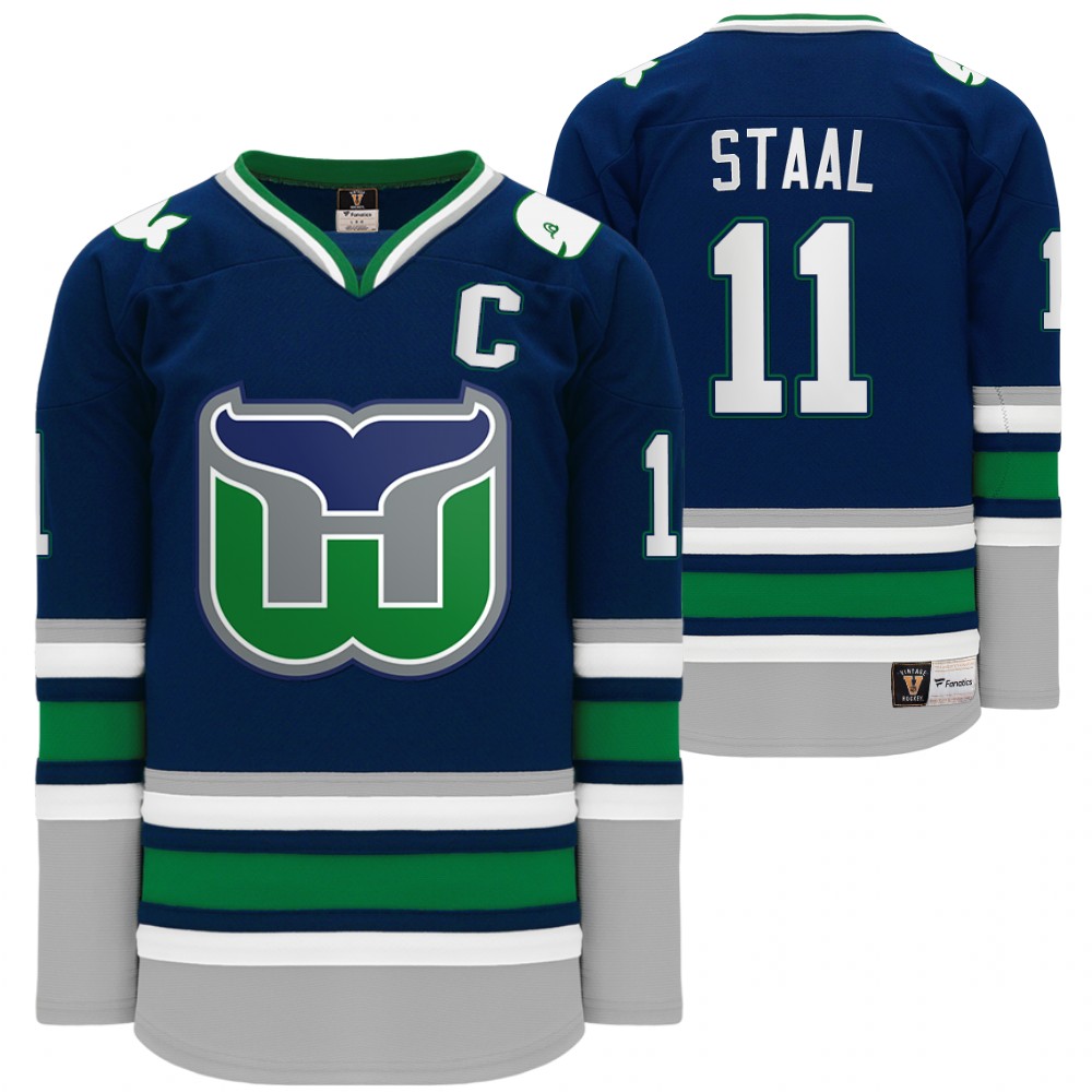 Carolina Hurricanes Hartford Heritage Whalers Night Jordan Staal Throwback Navy Jersey