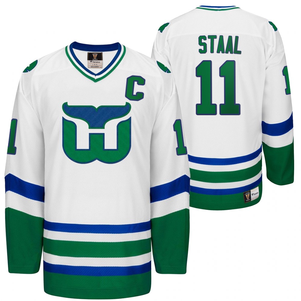 Carolina Hurricanes Hartford Heritage Whalers Night Jordan Staal Throwback White Jersey