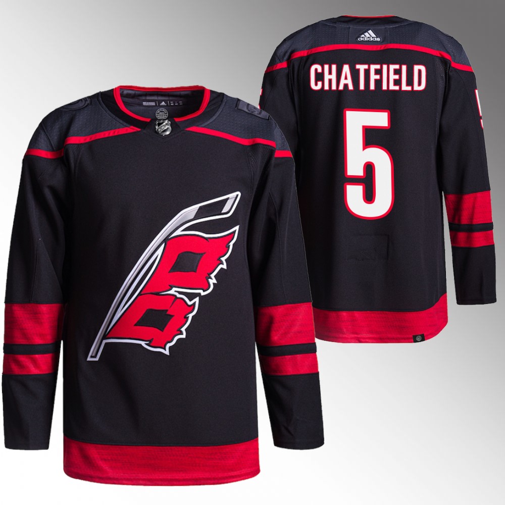 Carolina Hurricanes Jalen Chatfield Black Authentic Primegreen Alternate Jersey