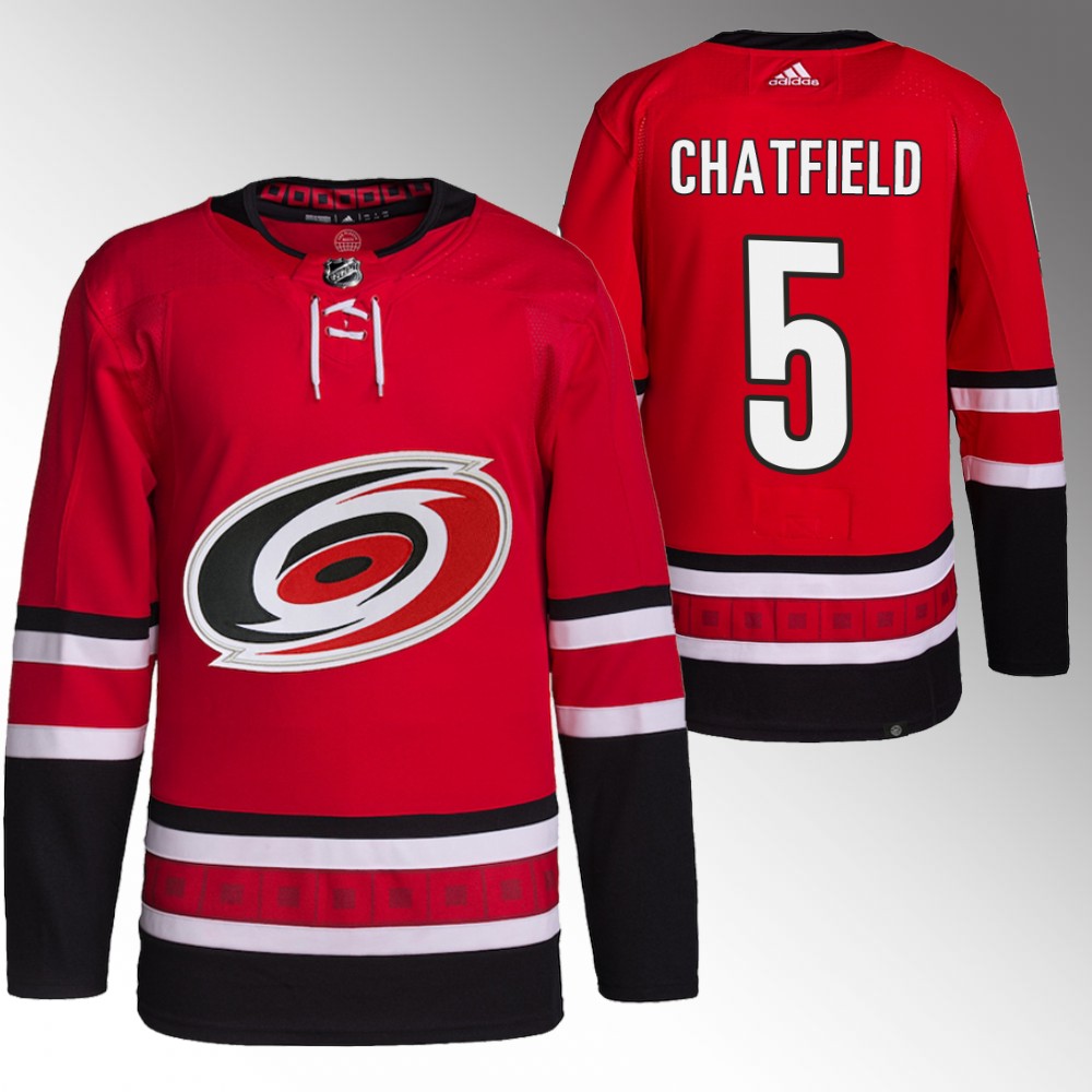 Carolina Hurricanes Jalen Chatfield Red Authentic Primegreen Home Jersey