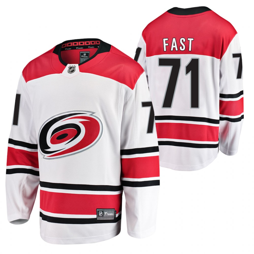 Carolina Hurricanes Jesper Fast White Away Breakaway Player 2020-21 Jersey