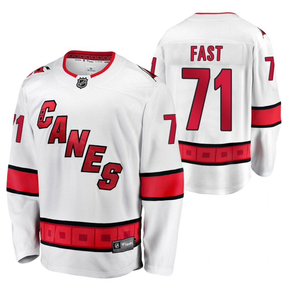 Carolina Hurricanes Jesper Fast White Away Premier Player 2020-21 Jersey