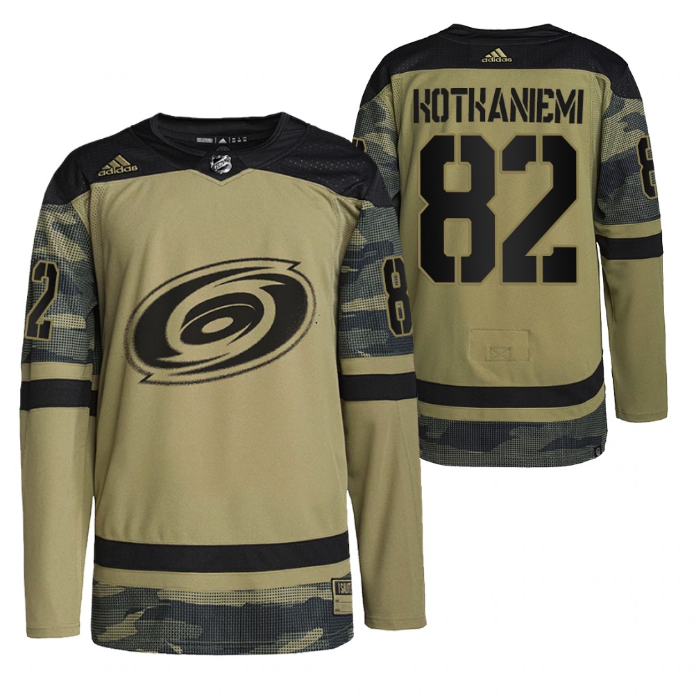 Carolina Hurricanes Jesperi Kotkaniemi Camo Military Appreciation Practice Jersey