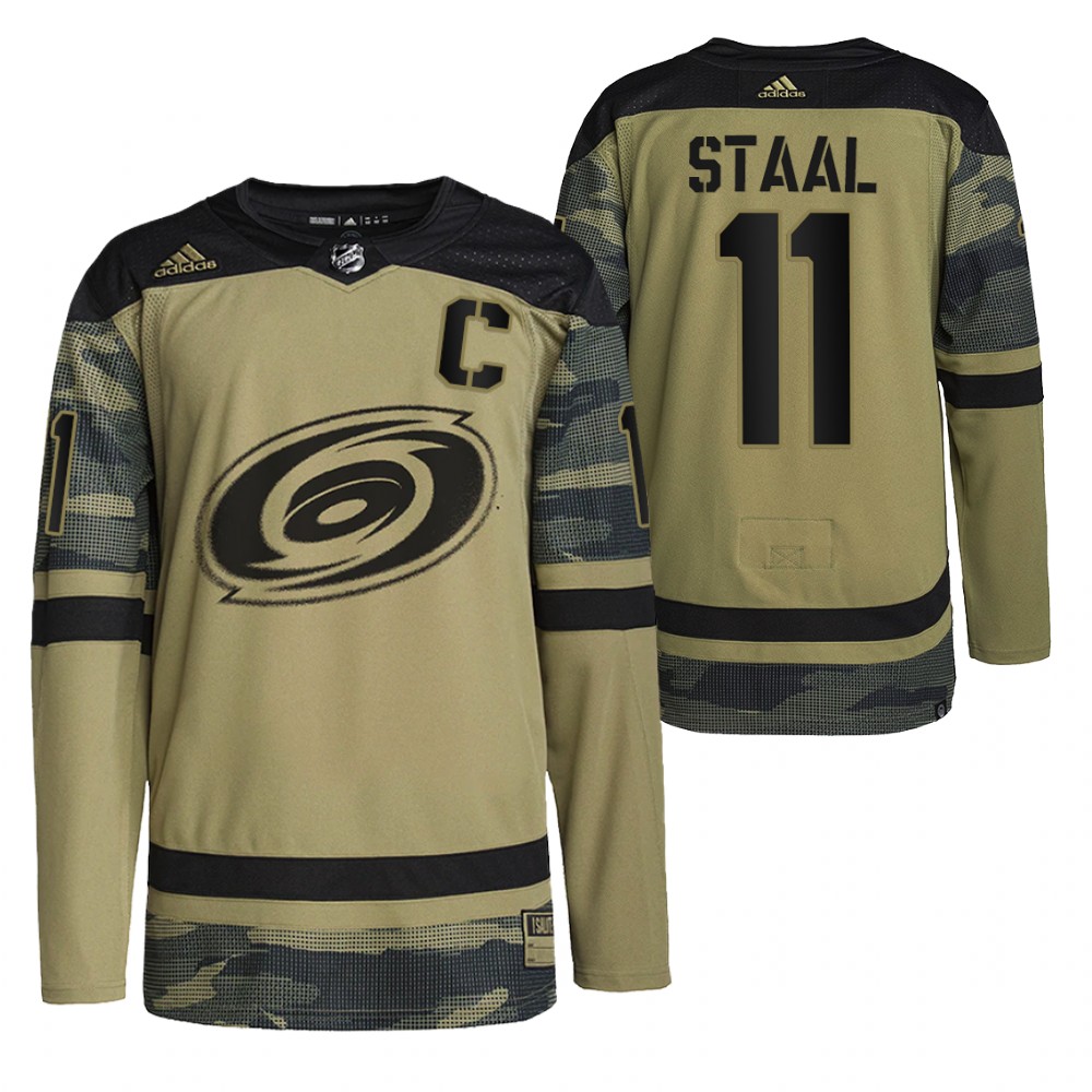 Carolina Hurricanes Jordan Staal Camo Military Appreciation Practice Jersey