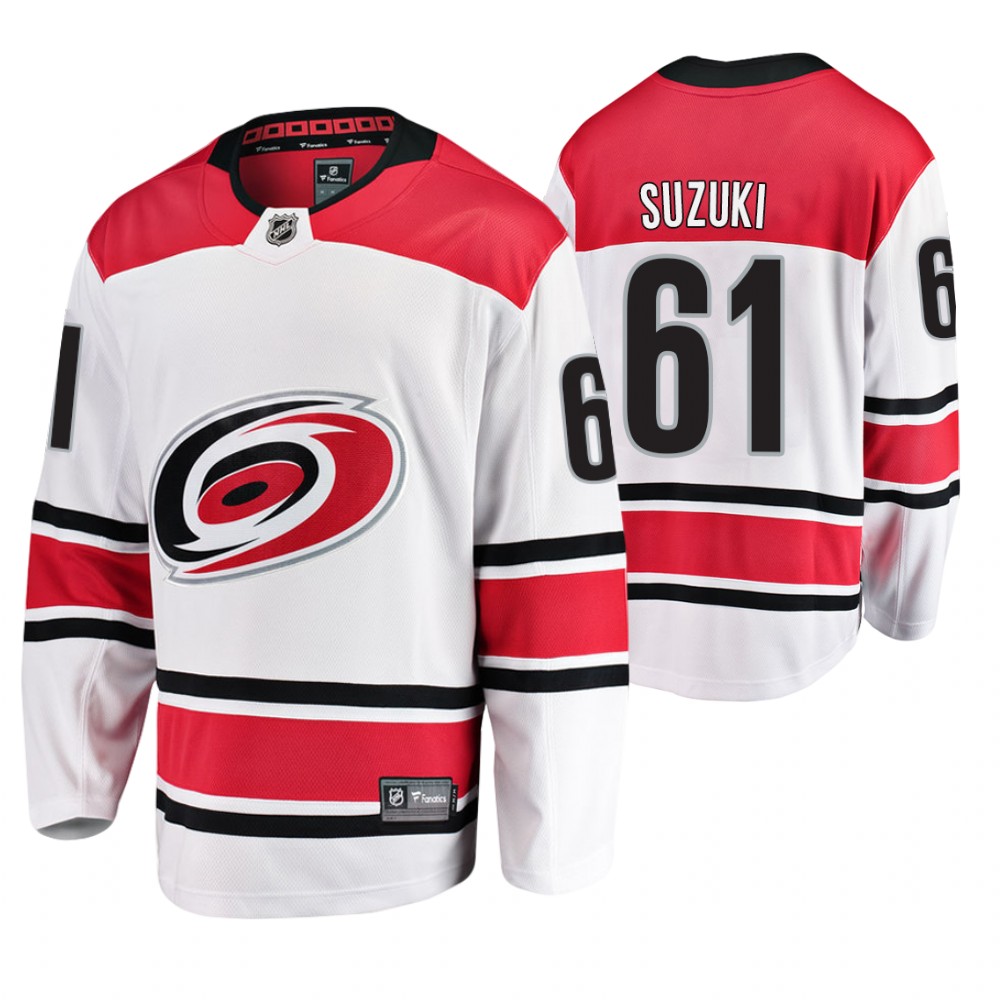Carolina Hurricanes Ryan Suzuki Men's Away Breakaway Player Jersey