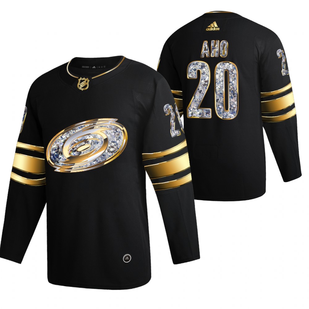 Carolina Hurricanes Sebastian Aho Black 2022 Stanley Cup Playoffs Diamond Edition Jersey