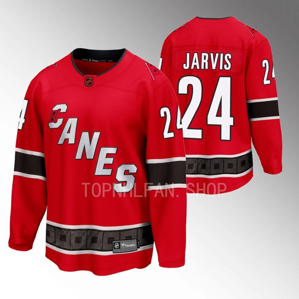 Carolina Hurricanes Seth Jarvis Red 2022 Special Edition 2.0 Breakaway Retro Jersey