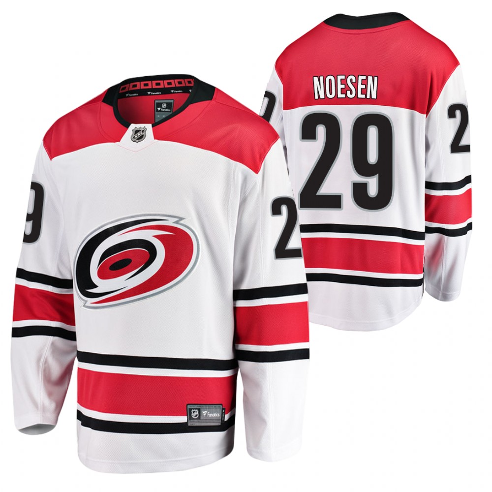 Carolina Hurricanes Stefan Noesen White Away Player 2021 Jersey