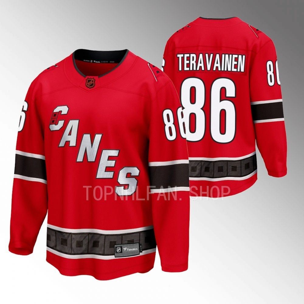 Carolina Hurricanes Teuvo Teravainen Red 2022 Special Edition 2.0 Breakaway Retro Jersey