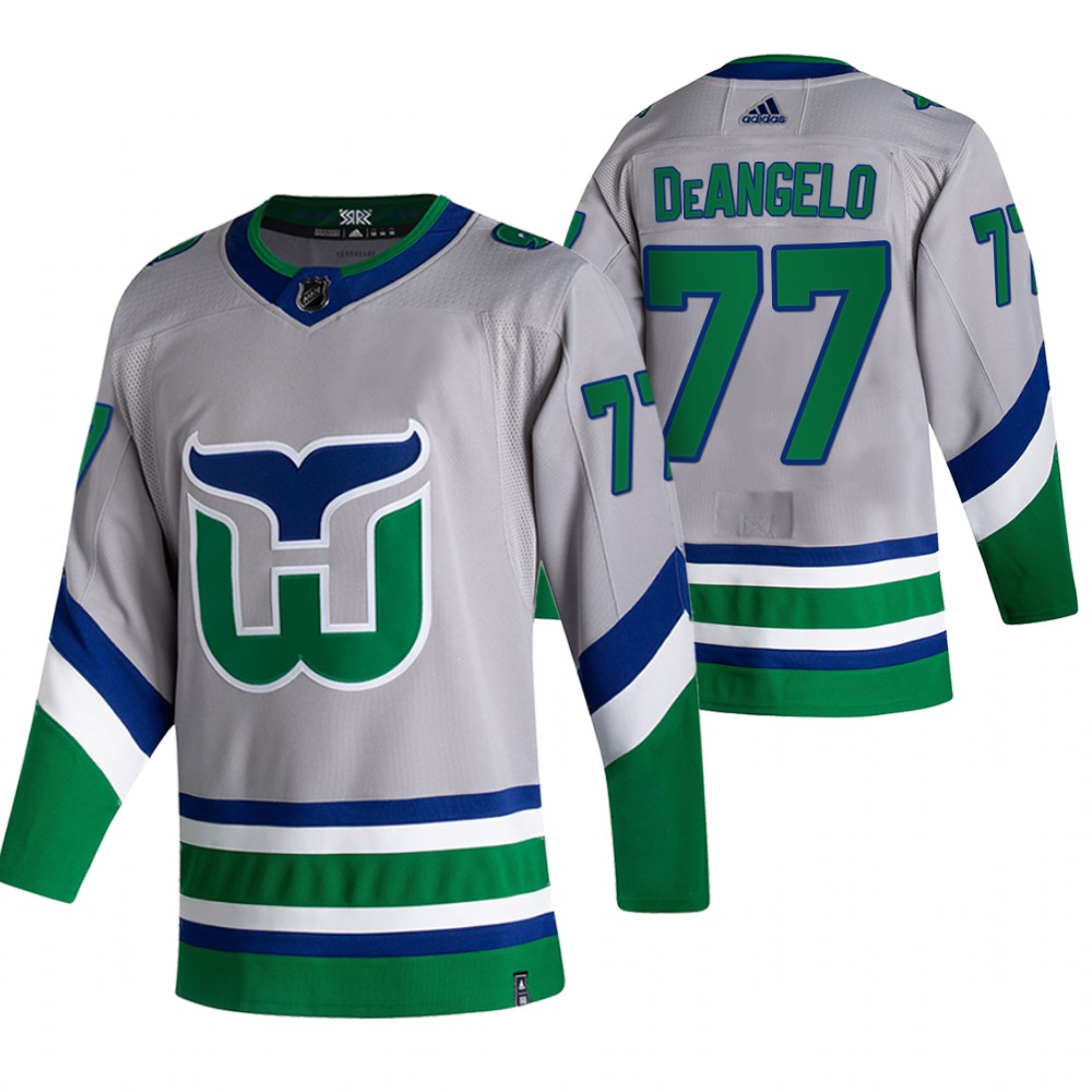 Carolina Hurricanes Tony DeAngelo Gray 2021 Reverse Retro Special Edition Jersey