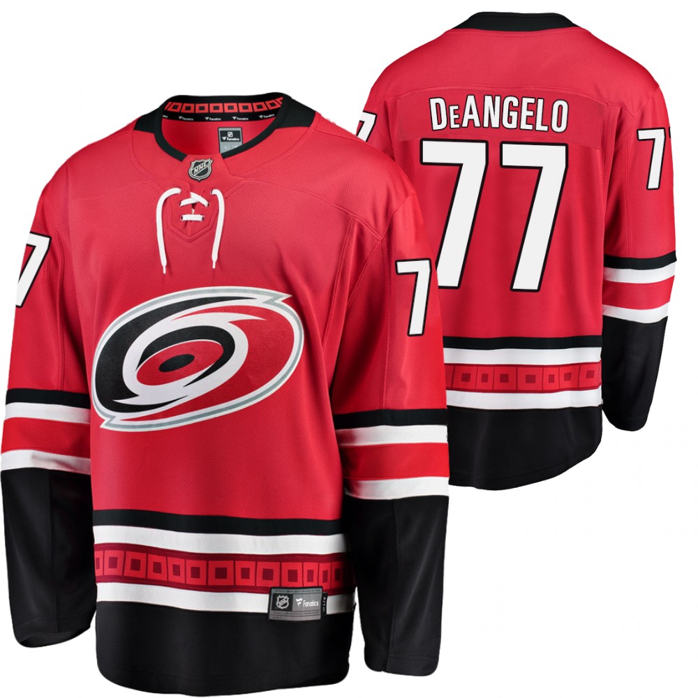 Carolina Hurricanes Tony DeAngelo Red Home Player 2021 Jersey
