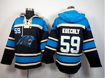Carolina Panthers #59 Luke Kuechly Black Sawyer Hooded Sweatshirt NFL Hoodie
